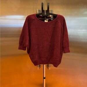 Chico's Rich Burgundy Crew Neck Sweater